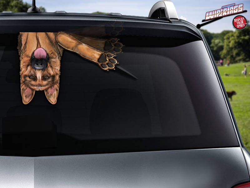 Kaiser German Shepherd Waving Dog Wiperwags Decal and Paw Attach to ...