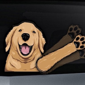 Bailey Golden Retriever Dog Waving WiperTag