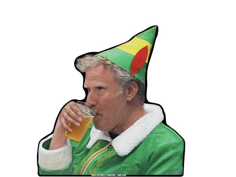 RIDE A LONG Drinking Buddy Elf Perforated Laminated Car Semi ...
