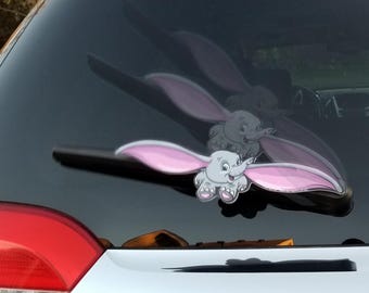 Elle the Elephant WiperTags attach to rear vehicle wiper blades. Detachable, interchangeable, and weather resistant. Made in the USA