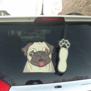 Pugly Rescue Dog WiperTag With Decal - Fun Car Window Accessory For Pet Lovers
