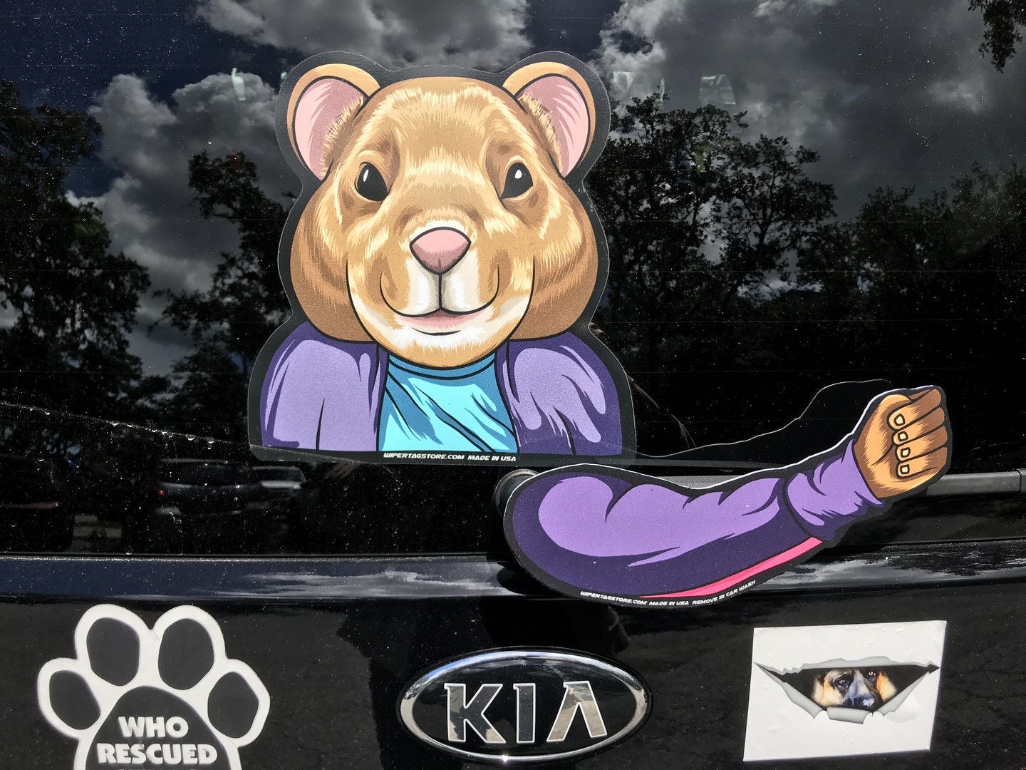 Funny Golden Retriever Rear Window Wiper Decal - Moving Paw Sticker For Car Windshield, Cute Dog Decor
