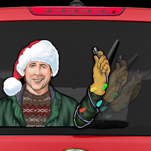 Light it Up Christmas Vacation WiperTags decal attach to rear vehicle wiper blades