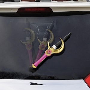 Moon Stick *REFLECTIVE* Wand WiperTags attach to rear vehicle wiper blades. Detachable, interchangeable, and weather resistant. Made in USA.