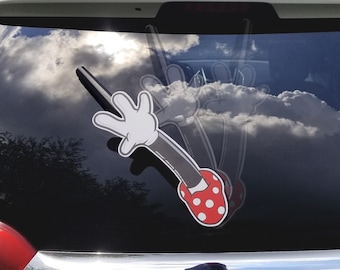 White Glove Wave Polka Dot WiperTags attach to rear vehicle wiper blades. Detachable, interchangeable, and weather resistant. Made in USA.
