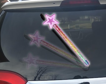 Magic Fairy Wand *REFLECTIVE* WiperTags attach to rear wiper blades. Detachable, interchangeable, and weather resistant.  Made in the USA.