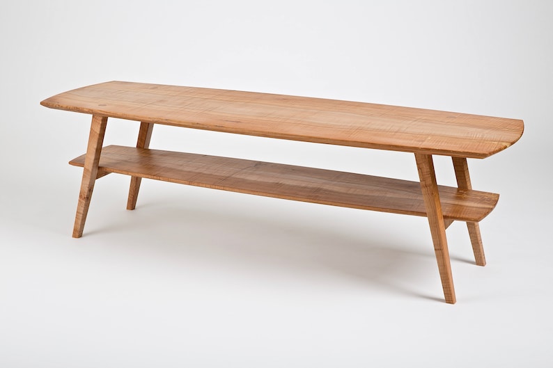 Maple Coffee Table Sleek Mid Century Modern Wood Coffee Etsy