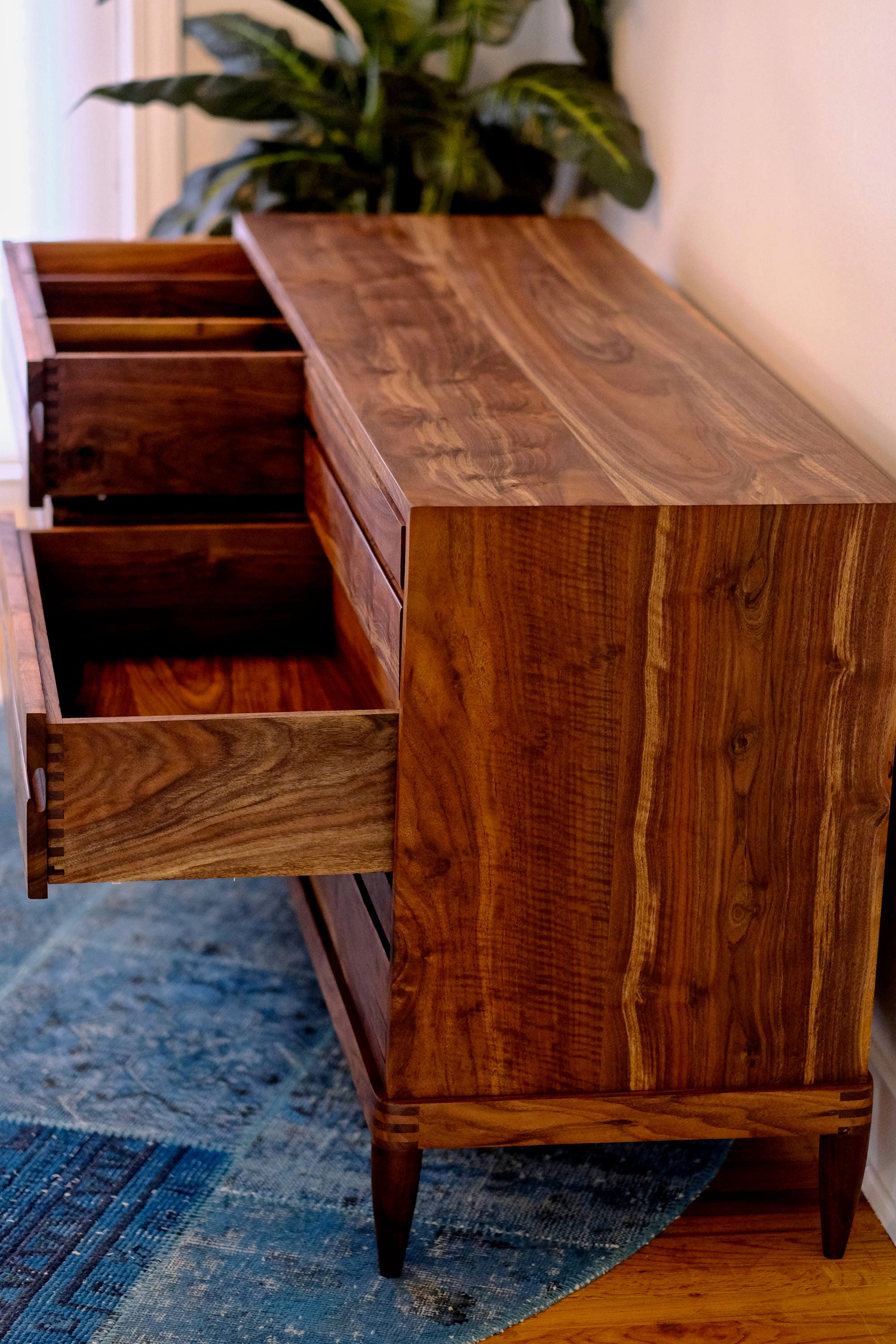 Handcrafted Solid Walnut Dresser: Mid-century Modern Style - Etsy