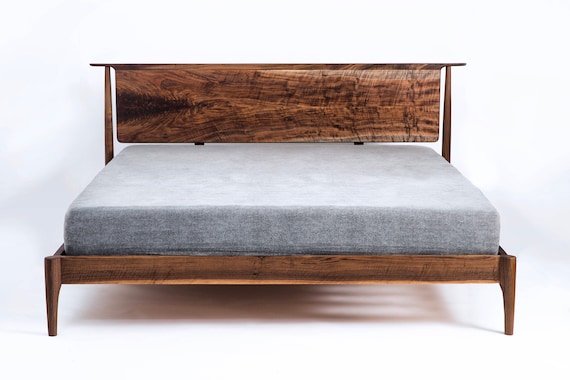 Solid Wood Modern Platform Bed Floating, Wood Platform Bed Frame King With Headboard