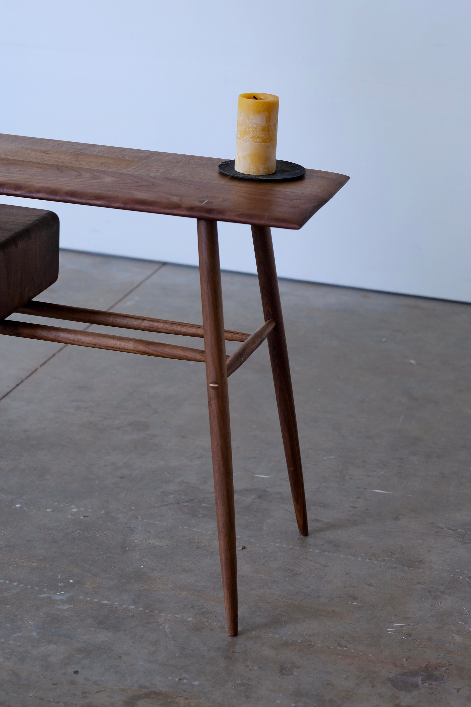 Mid Century Modern Entry Table Solid Walnut Hallway Table | Etsy