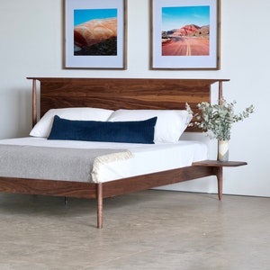 Mid Century Modern Platform Bed Frame / Storage Bed image 2