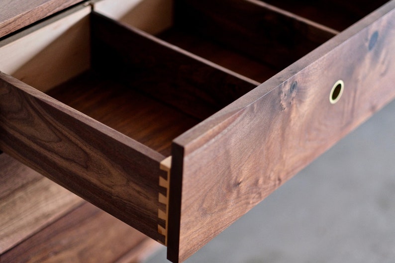 Mid Century Modern Dresser / Handmade Walnut Dresser / Scandinavia solid Wood Dresser / 5 Drawer Dresser image 6