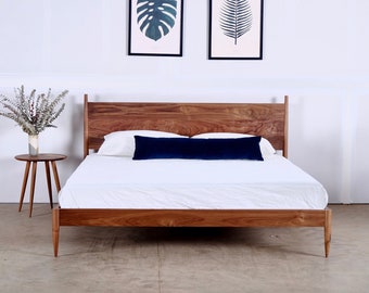 Mid Century Modern Platform Bed  | Storage Platform Bed | Solid Wood Bed Frame | Bed No. 4.5