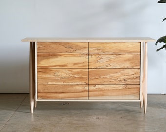 Mid Century Modern Dresser / Solid Maple Dresser / Modern Solid Wood dresser / 8 Drawer Dresser / Japandi Dresser