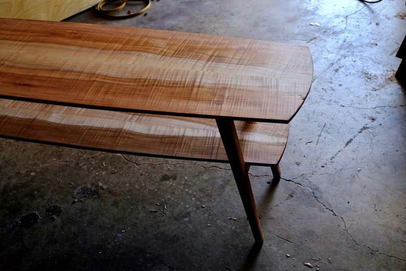 Maple Coffee Table Sleek Mid Century Modern Wood Coffee Etsy