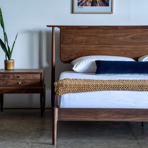 Handmade Solid Wood Bed Frame: Modern Hardwood Bed
