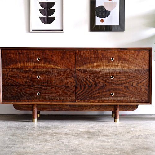 Mid Century Modern Dresser / Walnut Solid Wood Dresser / Hand Etsy