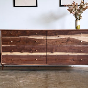 Mid Century Modern Dresser / Hand Made Solid Wood Dresser