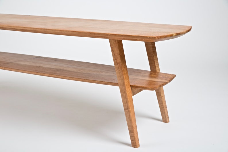 Maple Coffee Table Sleek Mid Century Modern Wood Coffee Etsy