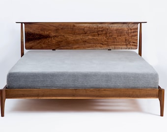Hardwood Bed Frame: Danish Mid-Century Modern Design