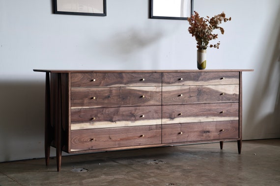 Mid Century Modern Madrone Wood Dresser: 8 Drawer Solid Wood - Etsy Mid Century Modern Madrone Wood Dresser: 8 Drawer Solid Wood - Etsy