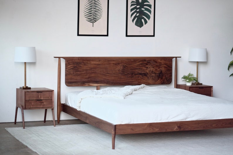 Danish Design Solid Hardwood Bed Minimalist Wood Bed Frame | Etsy