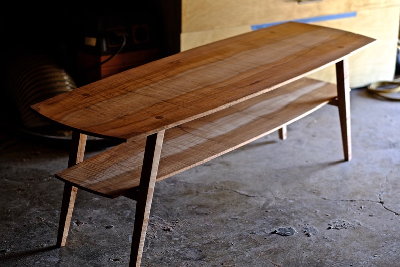Maple Coffee Table Sleek Mid Century Modern Wood Coffee Etsy