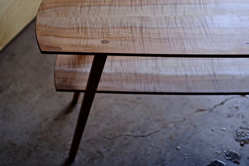 Maple Coffee Table Sleek Mid Century Modern Wood Coffee Etsy