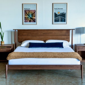 Mid Century Modern Platform Bed Frame / Storage Bed image 10