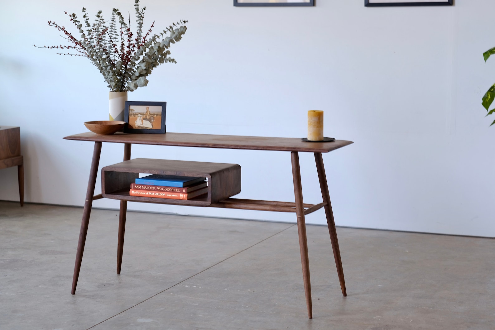 Mid Century Modern Entry Table Solid Walnut Hallway Table - Etsy