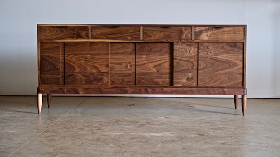 Walnut Credenza Mid Century Modern Credenza Heirloom Quality Solid