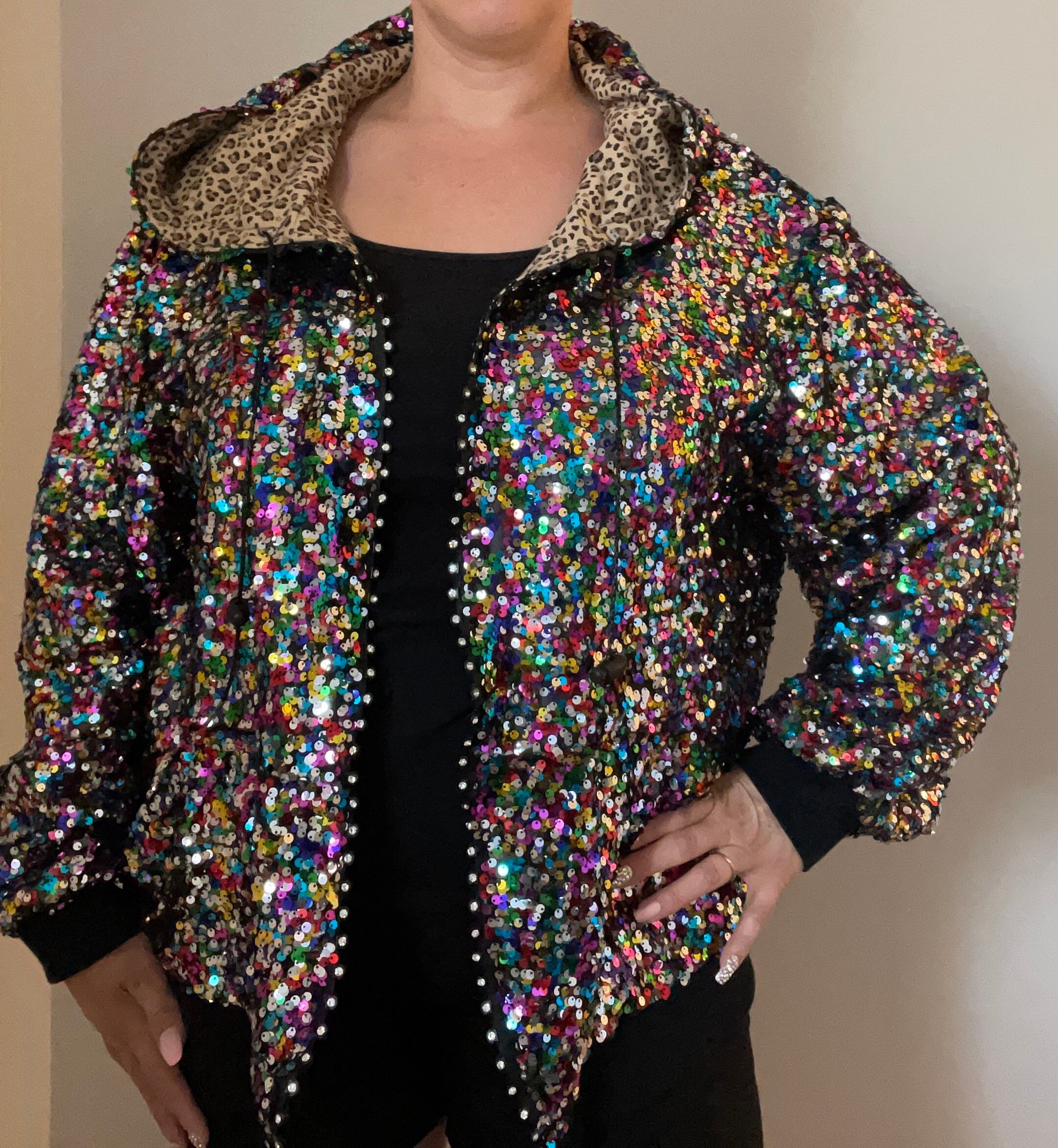 Hooded Sequin Jacket - Etsy UK