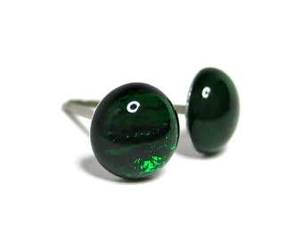 Emerald Green ColorPOP Stud Earrings | Surgical Steel or Hypoallergenic Titanium Posts, Handmade in Canada