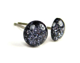 Grayhawk Glitter Stud Earrings | Surgical Steel or Hypoallergenic Titanium Posts, Handmade in Canada