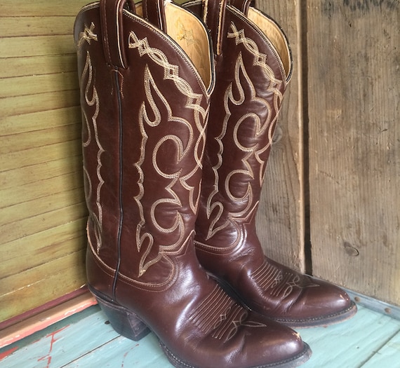 Vintage Cowboy Boots, Brown, Tony Lama - image 1