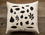Organic Cotton Throw Pillow Botanical Screen Print