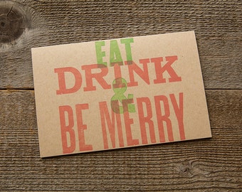 Letterpress Holiday Card with Vintage Wood Type