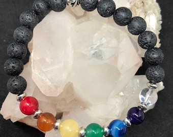 Schöne Chakra Armband mit Lava-Steine