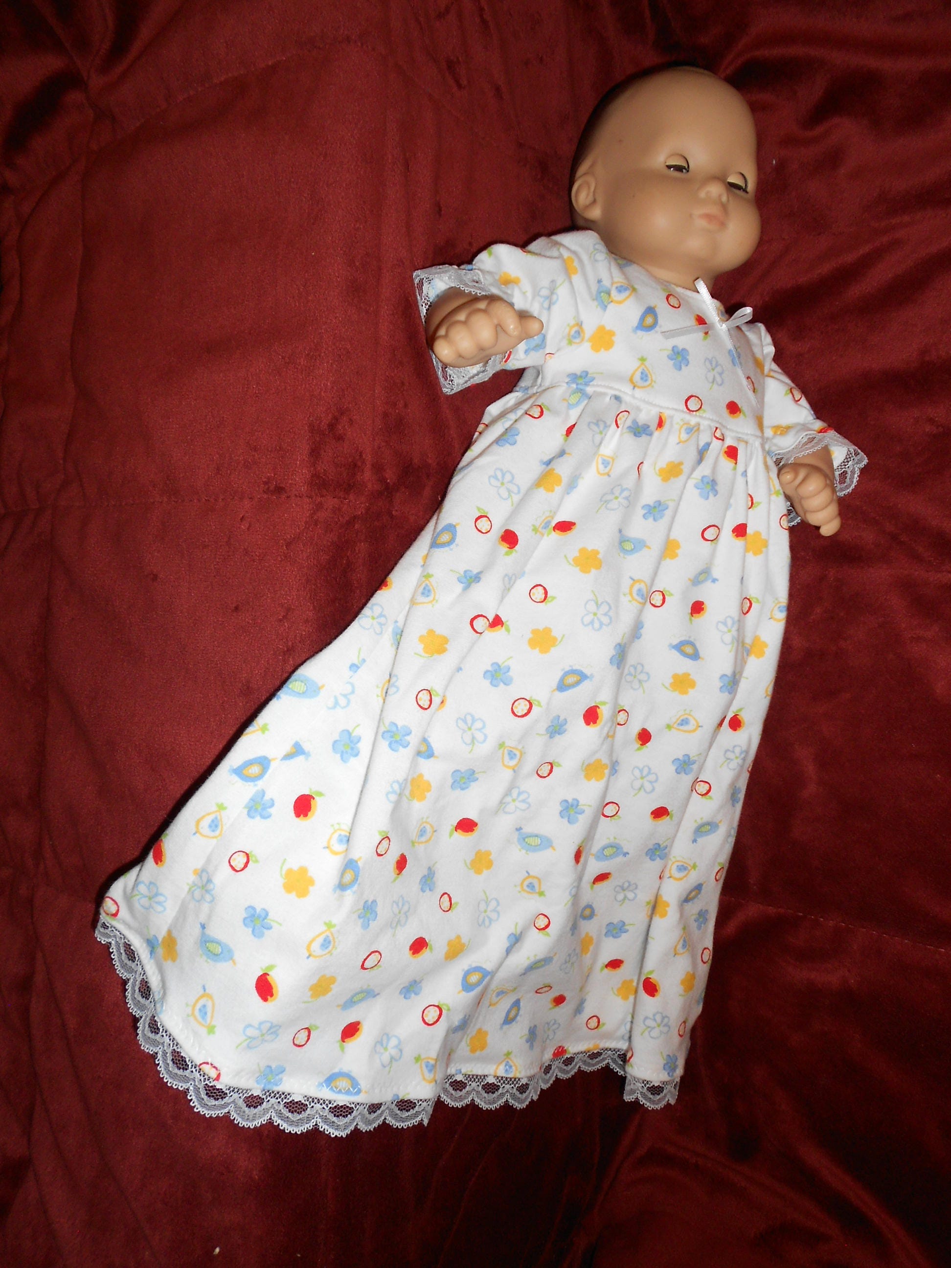Nightgown for 18 or 15 inch doll Etsy