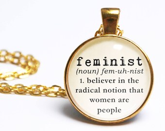 Feminist Necklace Feminism Pendant. Literary Gift. Nevertheless She Persisted. Womens March. Me Too Jewellery. Gifts For Her. Gold Necklace