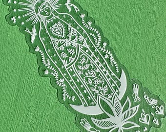 GUADALUPE STICKER | White on clear