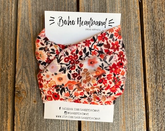 Floral Headband | Face Mask | Boho Headband | Boho Chic | Handmade Face Mask | Yoga Headband | Flower | Floral