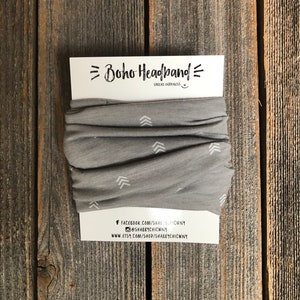 Neutral Headband | Face Mask | Headband | Boho Chic |Handmade Face Mask |Stretchy Headband |Yoga Headband | Arrow Pattern Bike gear| Yoga