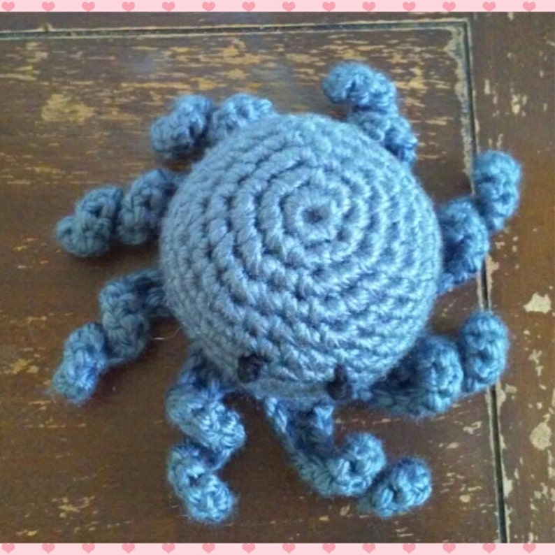 denim blue octopus plushie rattle