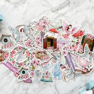 Éphémères avec paillette découpés pour le bricolage, le scrapbooking et la fabrication de cartes - Collection Fairy Sparkle