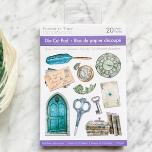 Éphémères découpés pour le bricolage, le scrapbooking et la fabrication de cartes - Collection Turquoise