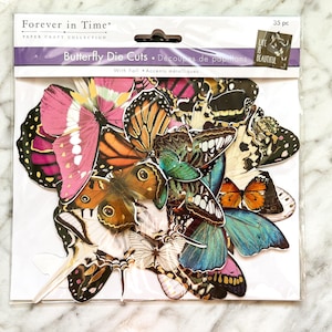 Éphémères Papillons Colorés Accents Métaliques Découpés bricolage embellissement journal de bord décor scrapbooking et fabrication de cartes