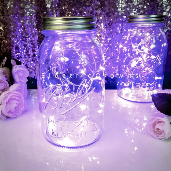 Purple String Lights, Wedding Decor, Lavender, Violet, LED Fairy Lights, Moody Romantic, Reception, Lighting, 3ft, 6ft, w/ Batteries *No jar