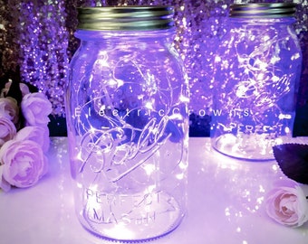 Purple String Lights, Wedding Decor, Lavender Wedding, LED Fairy Lights, Violet, Centerpieces, 3ft, 6ft, 9ft, Waterproof, FREE Batteries!