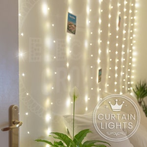 Curtain Lights, Lights for Bedroom, Fairy Lights Curtain, Indoor String Lights, Window Lights, 9.8ft x 9.8ft, USB Powered, 300 LEDs, 8 Modes image 10